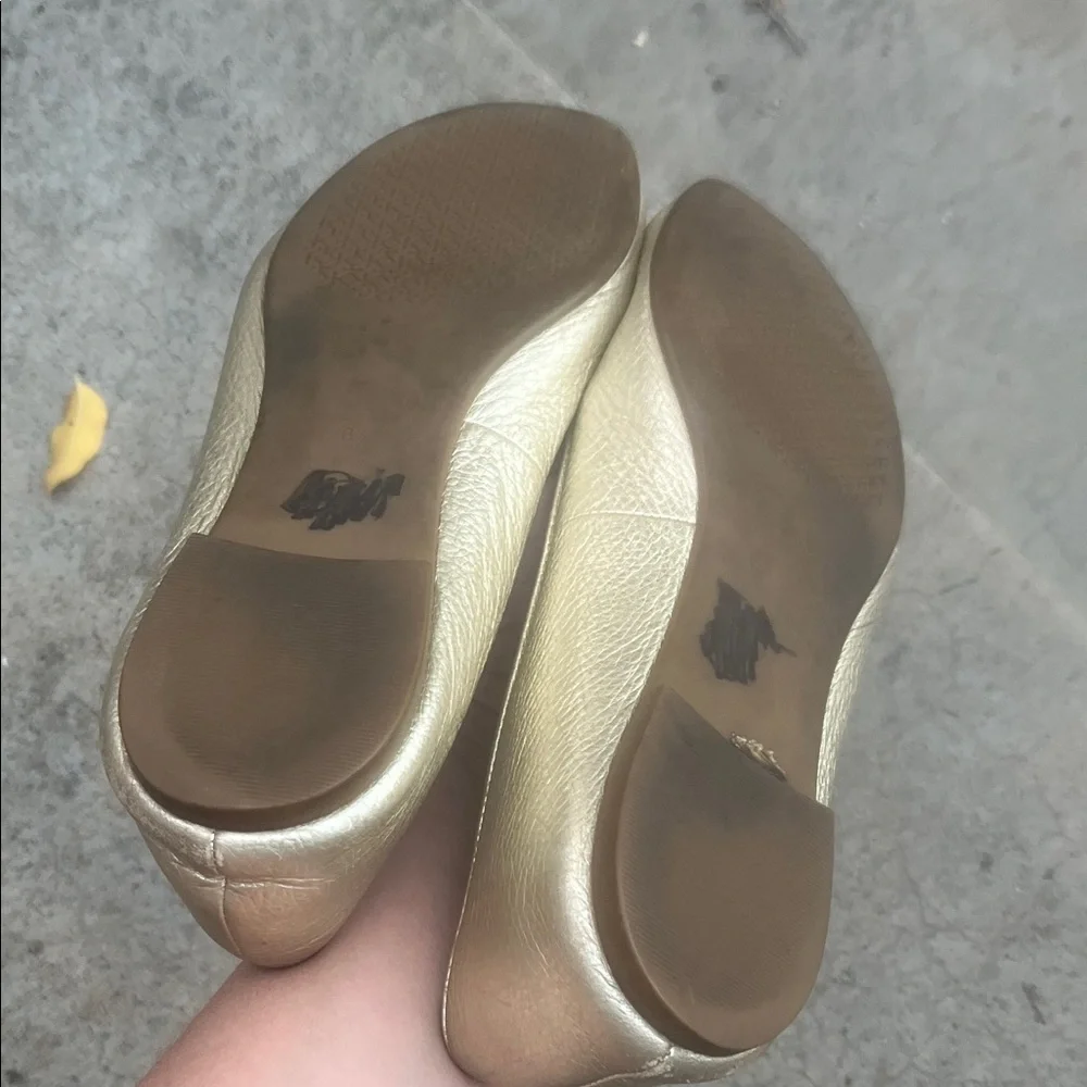 Tory Burch Metallic Gold Flats